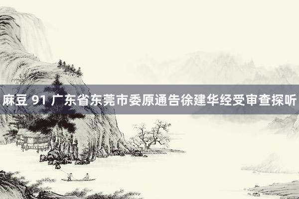 麻豆 91 广东省东莞市委原通告徐建华经受审查探听